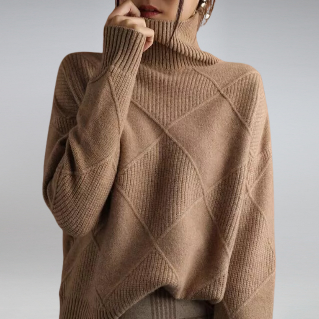 Milan Natural Fabric Turtleneck Sweater