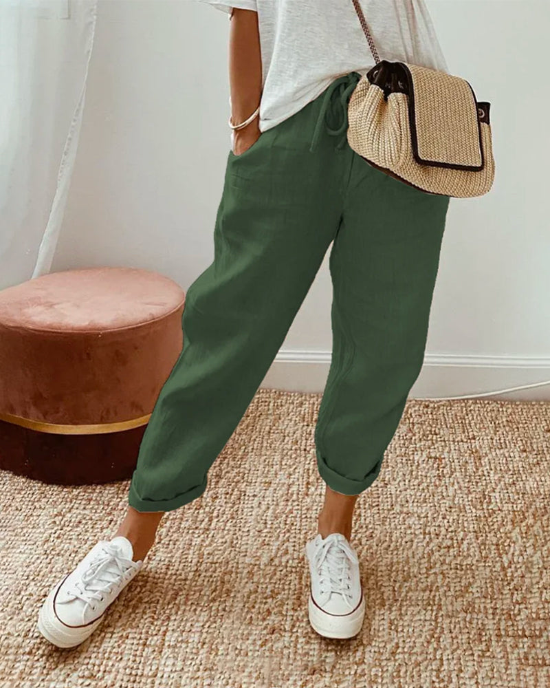 Lisbon Natural Fabric Pants