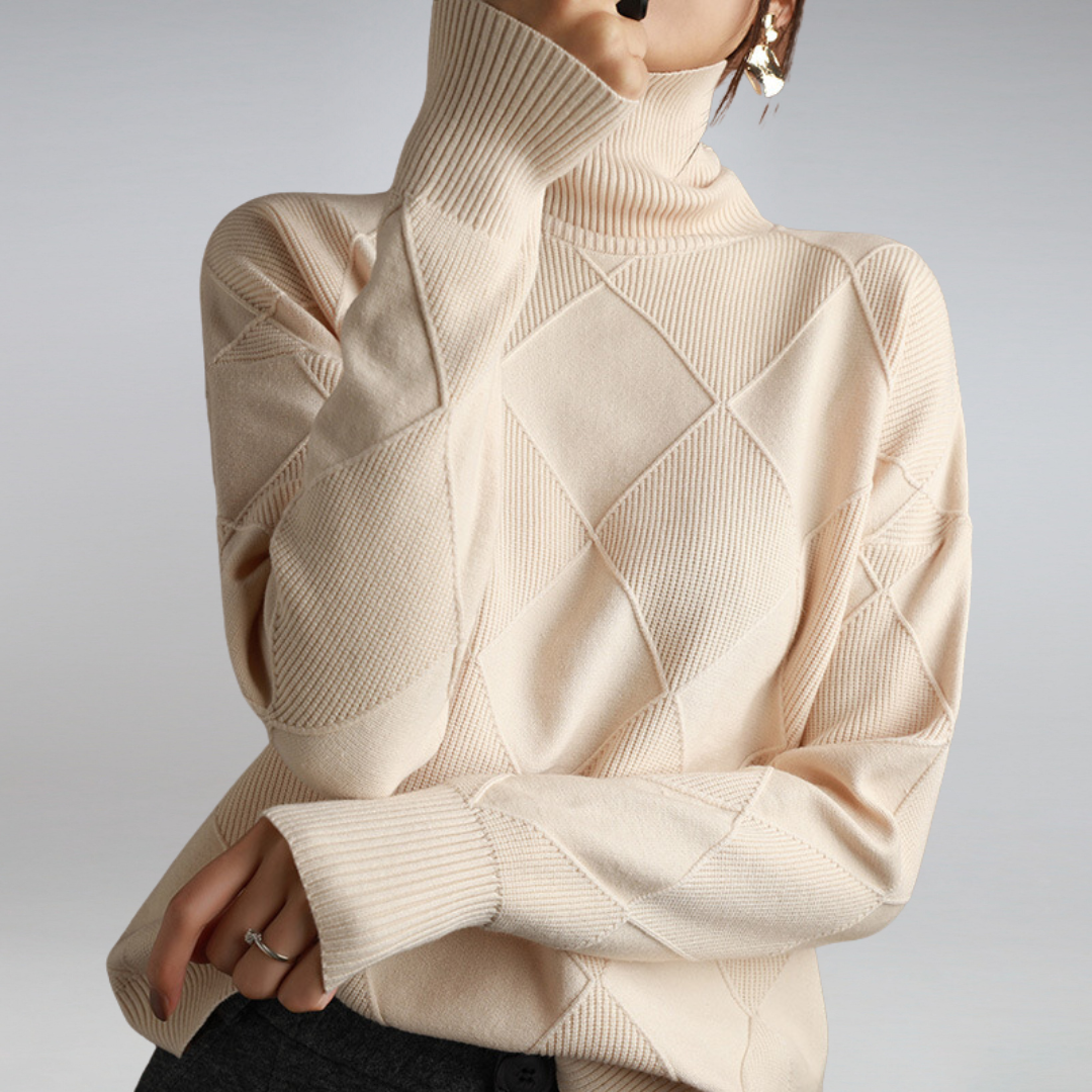 Milan Natural Fabric Turtleneck Sweater