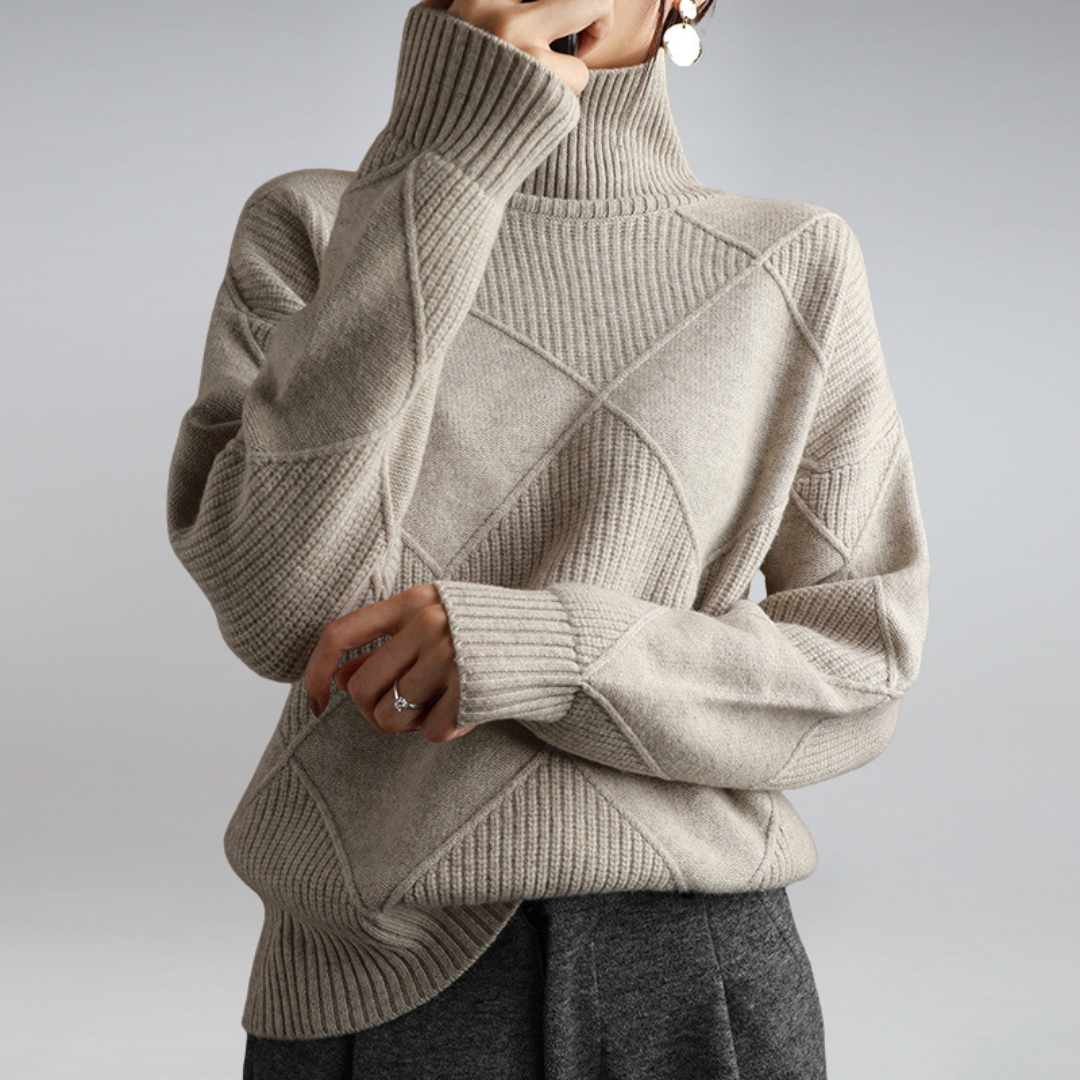 Milan Natural Fabric Turtleneck Sweater