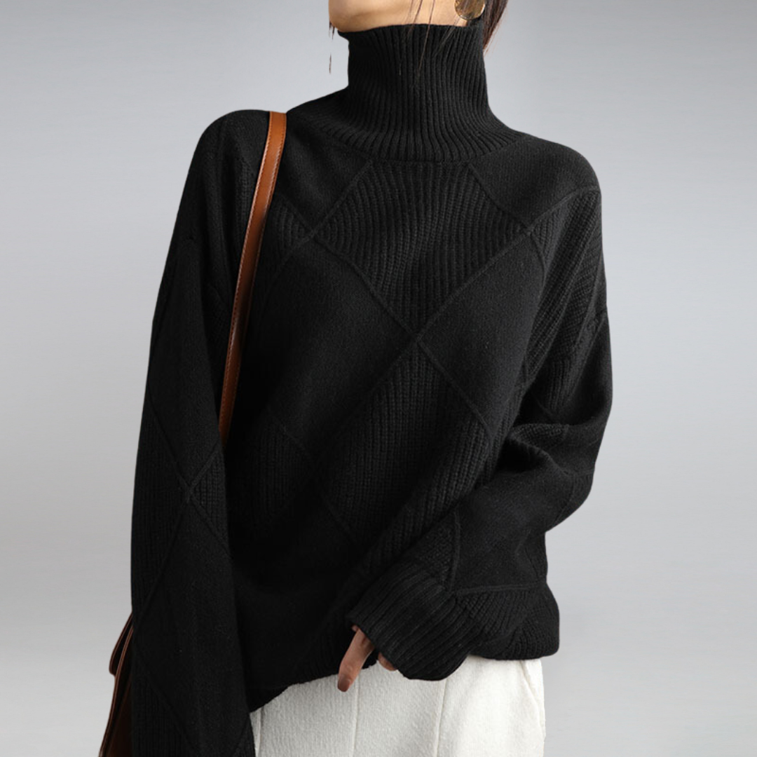 Milan Natural Fabric Turtleneck Sweater