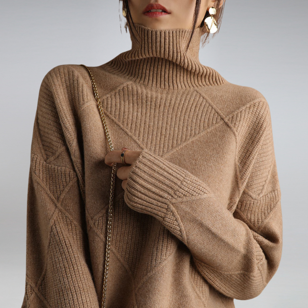 Milan Natural Fabric Turtleneck Sweater