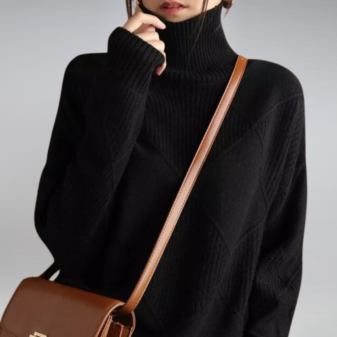 Milan Natural Fabric Turtleneck Sweater