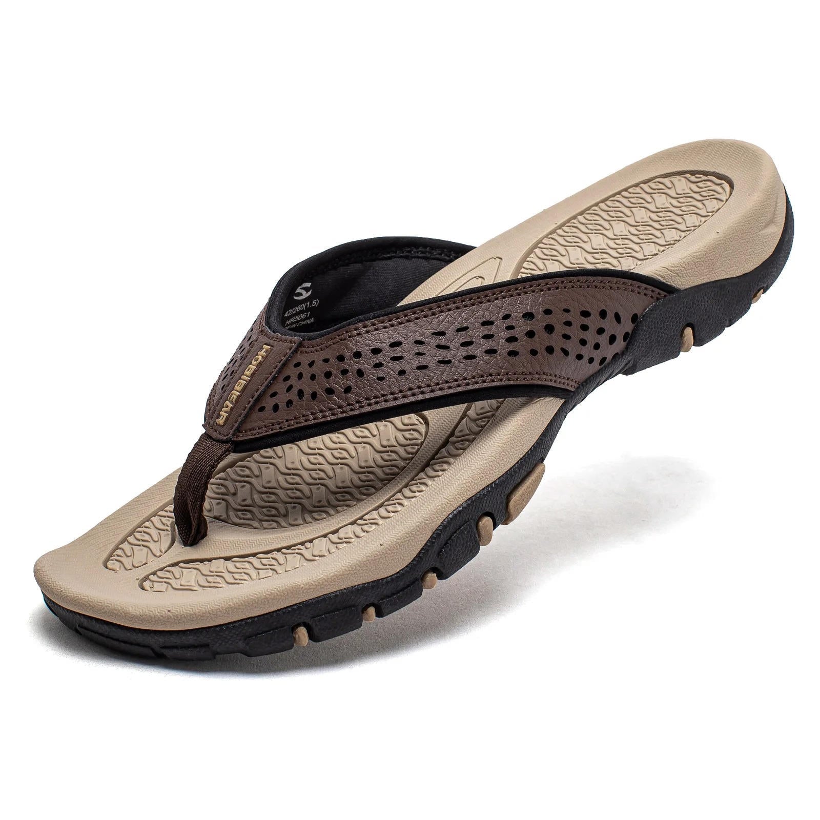 Orion Arch Support Leather Flip Flops
