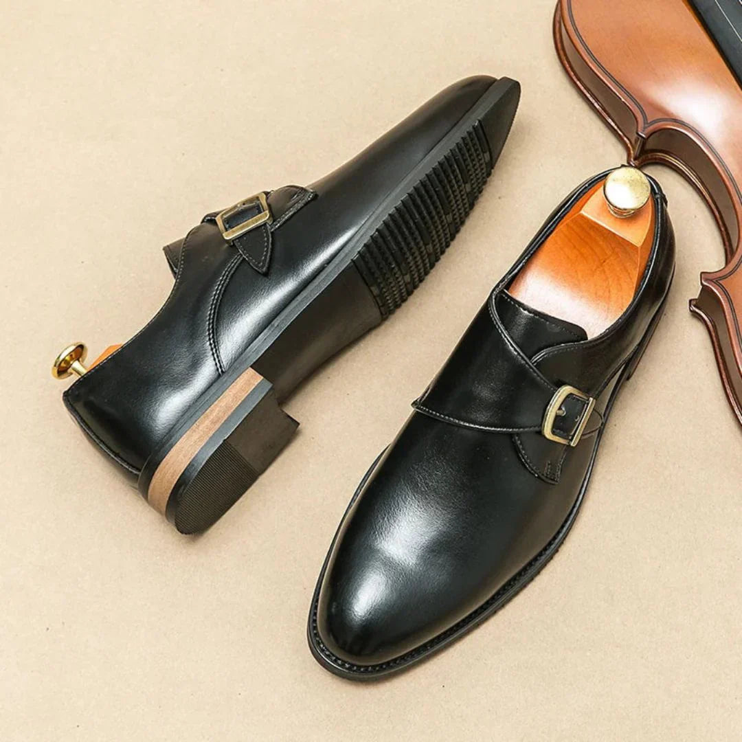 Blaine Leather Monk Strap Shoes
