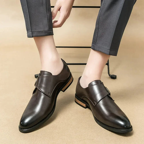 Blaine Leather Monk Strap Shoes