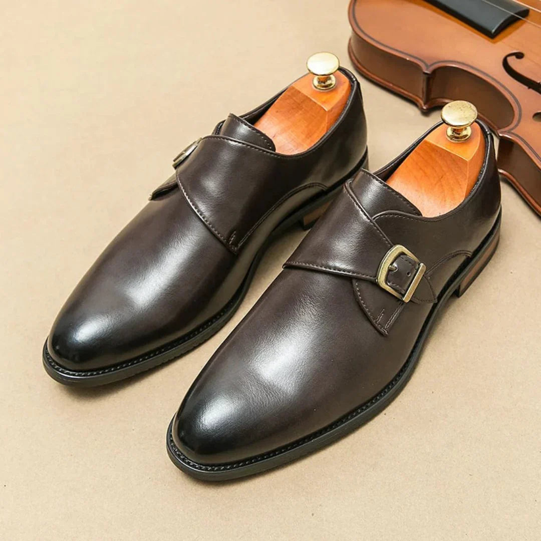 Blaine Leather Monk Strap Shoes
