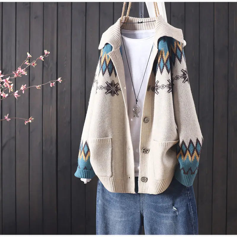 Oslo Jacquard Knit Cardigan