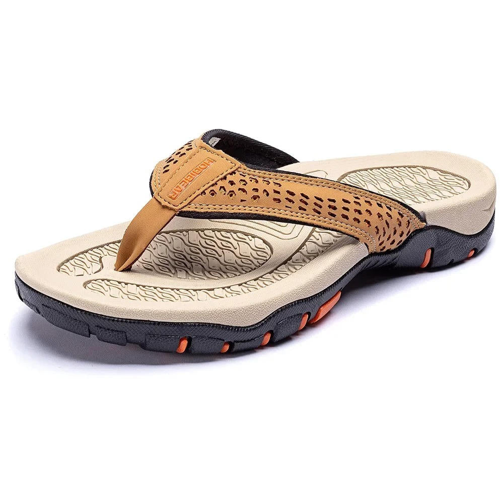 Orion Arch Support Leather Flip Flops
