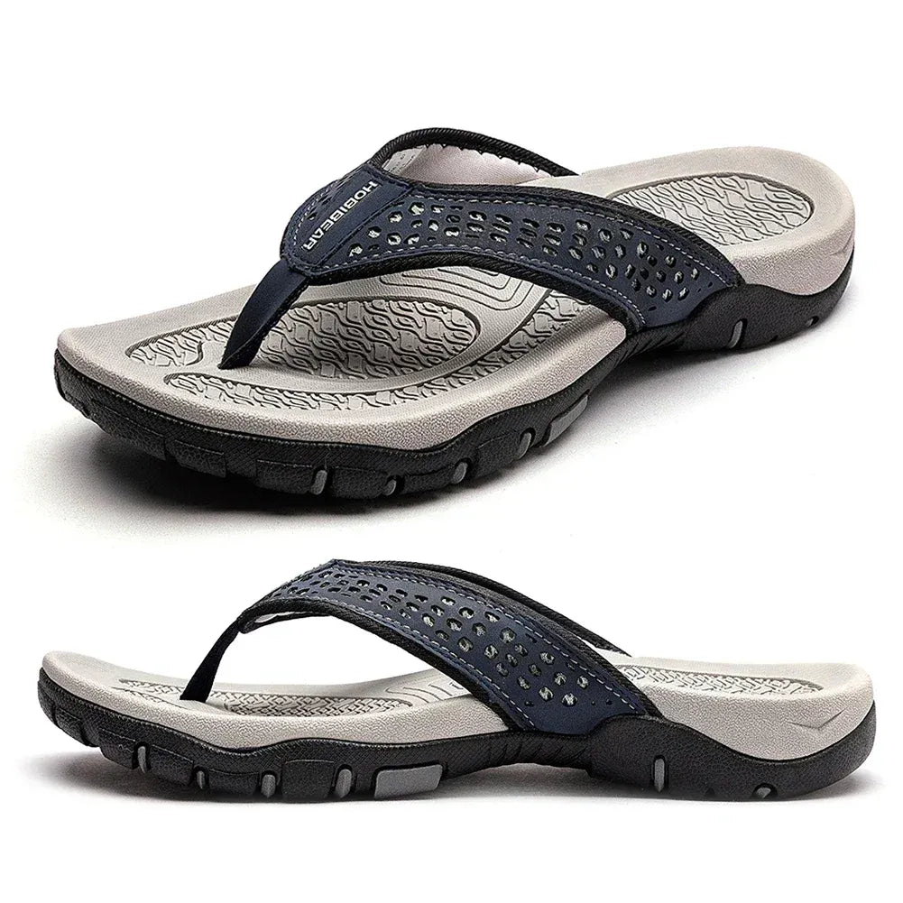 Orion Arch Support Leather Flip Flops