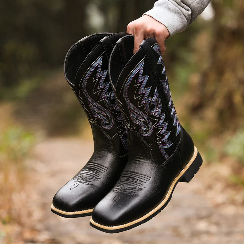 Denton Leather Cowboy Boots
