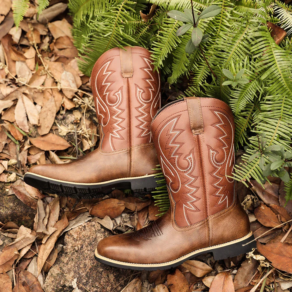 Denton Leather Cowboy Boots