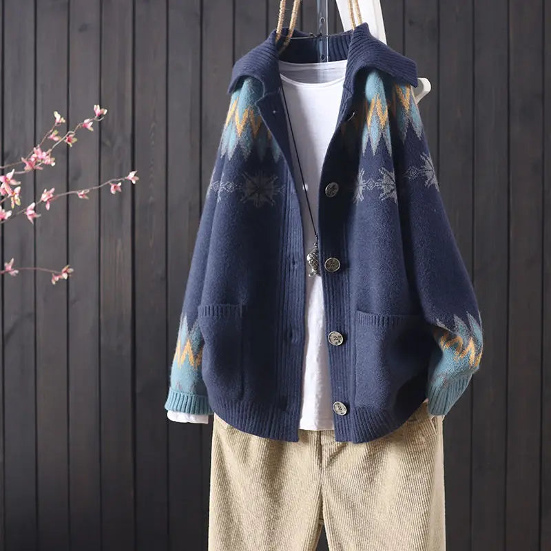 Oslo Jacquard Knit Cardigan