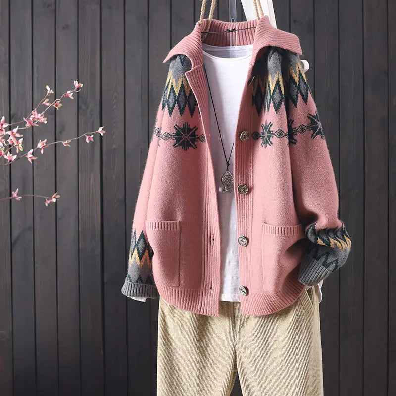 Oslo Jacquard Knit Cardigan