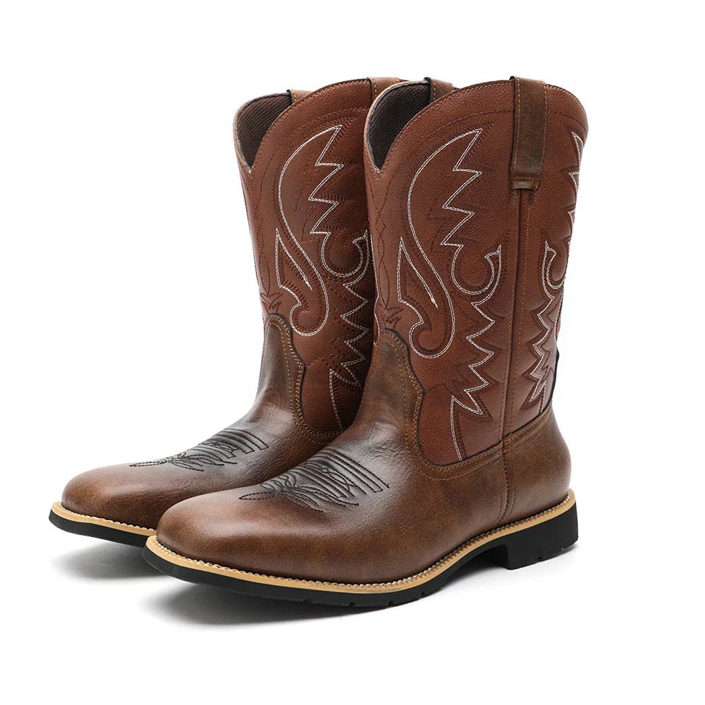 Denton Leather Cowboy Boots