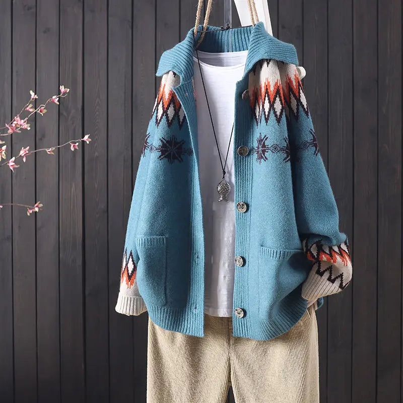 Oslo Jacquard Knit Cardigan