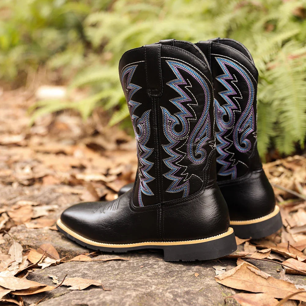 Denton Leather Cowboy Boots