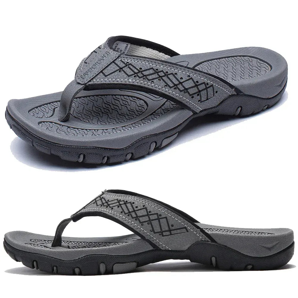 Orion Arch Support Leather Flip Flops
