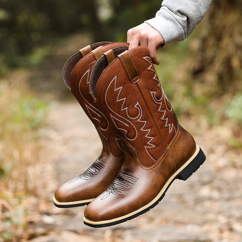 Denton Leather Cowboy Boots