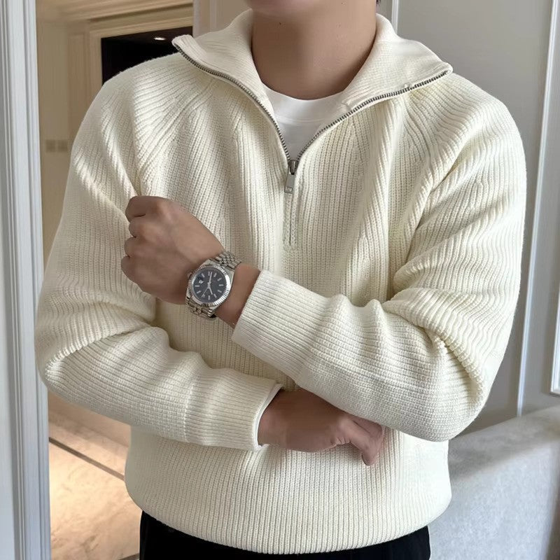 Marino Wool Quarter-Zip Sweater