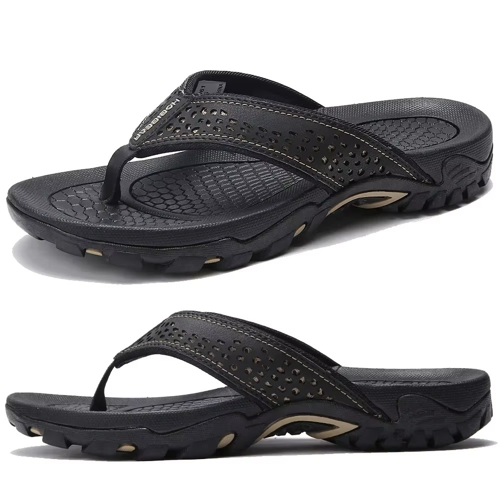 Orion Arch Support Leather Flip Flops